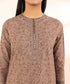 Unstitched Women's Embroidered Lawn Brown Three Piece Suit